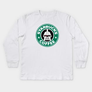 Starbucks Coffee BSG Parody Kids Long Sleeve T-Shirt